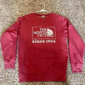 The North face heathered/faded red sweatshirt